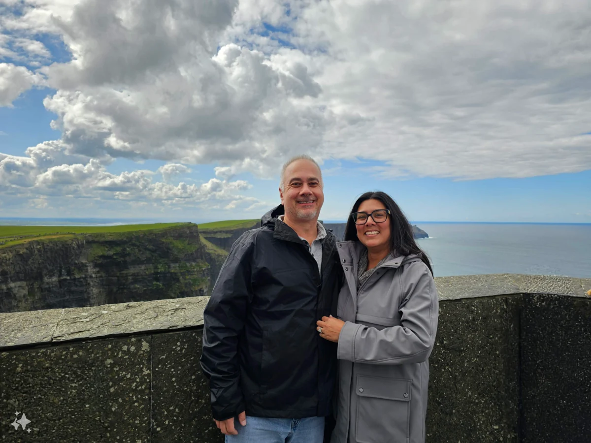 Melissa-her-husband-at-the-Cliffs-of-Moher