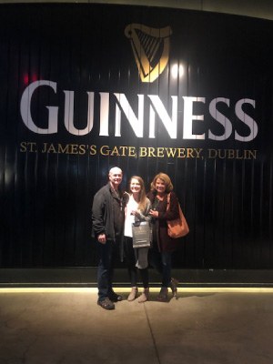Pam, Tom and Caitlin at Guinness, Dublin, Ireland